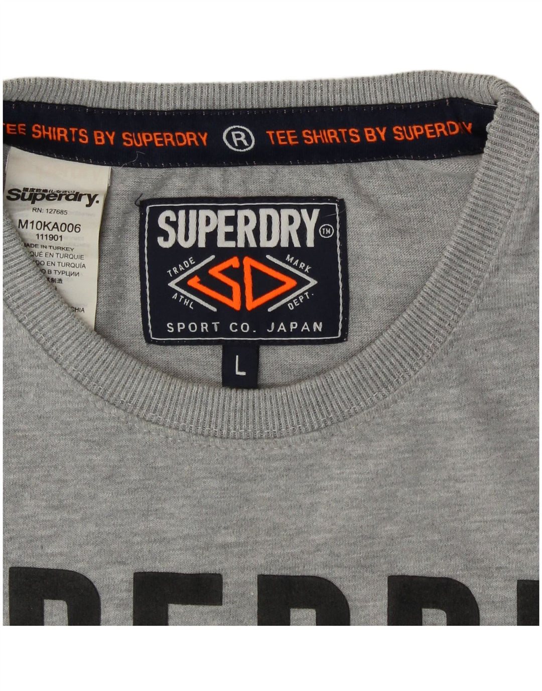 T-shirt grafica da uomo Superdry Top grande in cotone grigio