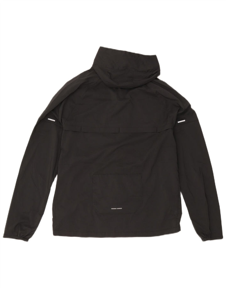 Giacca da ginnastica da uomo con cappuccio Nike, piccola, nera, in poliestere