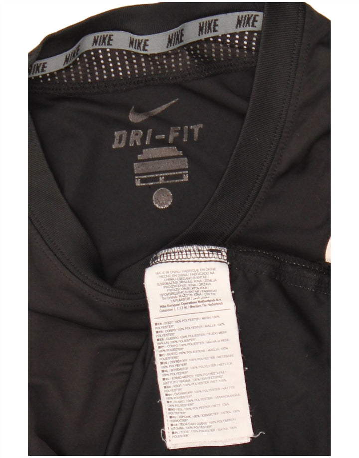 T-shirt grafica Nike Dri Fit da uomo, parte superiore in poliestere nero medio