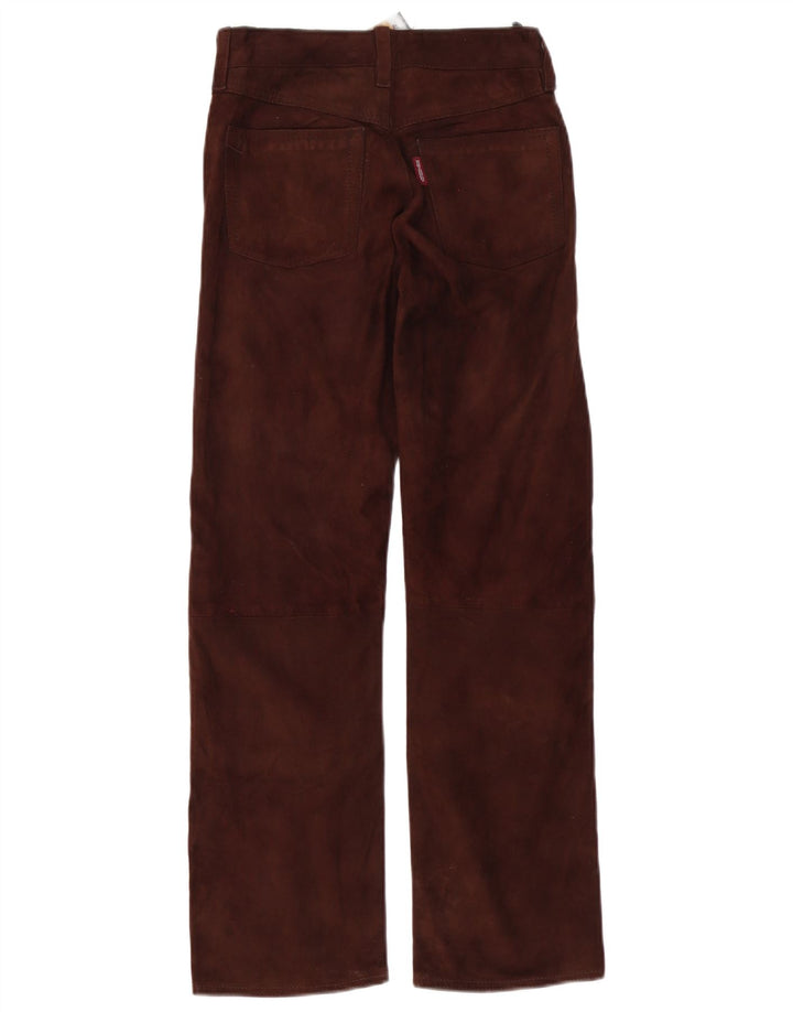 Pantaloni dritti da donna in pelle scamosciata MONTGOMERY W27 L29 in pelle marrone
