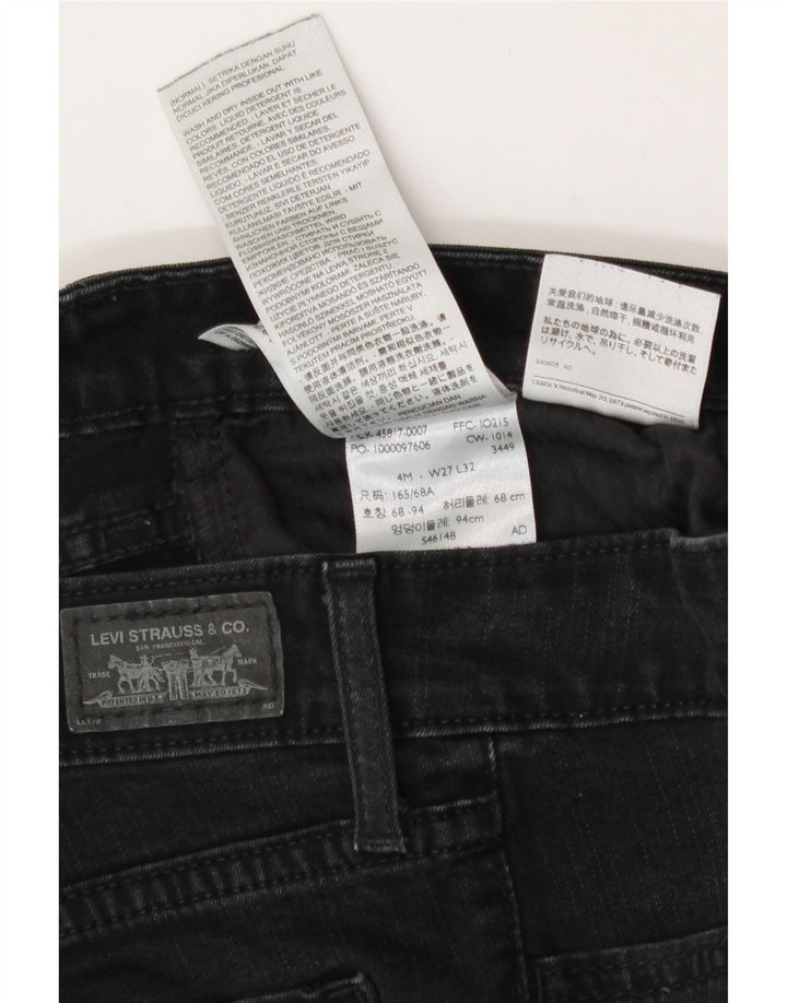 Jeans legging da donna Levi's US 4 Small W27 L28 Cotone nero