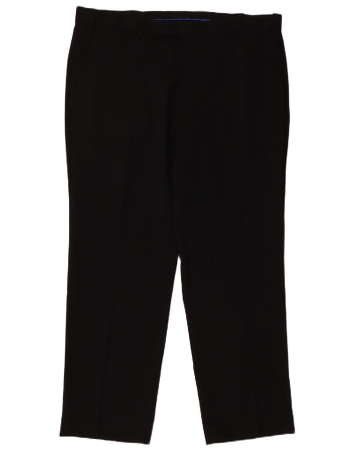 Pantaloni da abito dritti da uomo Marks & Spencer vestibilità regolare W38 L29 lana nera