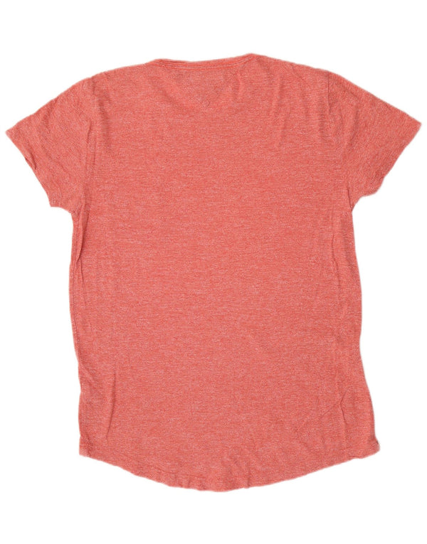 Tommy Hilfiger Mens T-Shirt Top Medium Red Flecked Cotton
