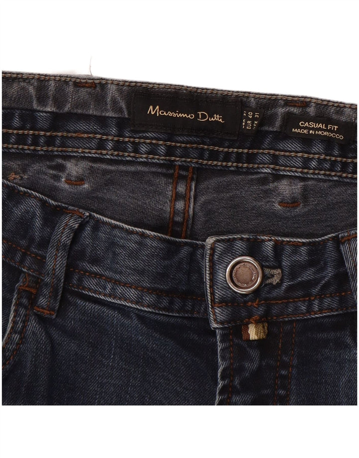 MASSIMO DUTTI Mens Straight Jeans EU 40 Medium W31 L33 Navy Blue