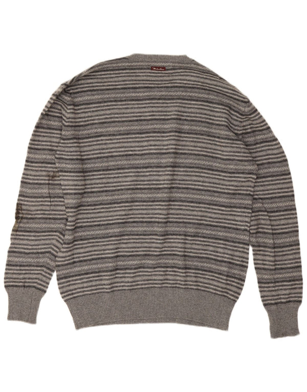 Maglione maglione girocollo da uomo Marlboro Classics XL a righe grigie