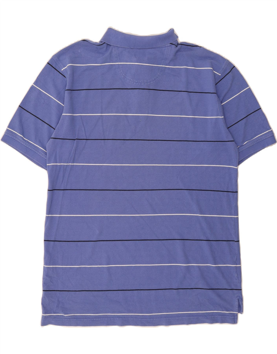 IZOD Mens Polo Shirt XL Blue Striped Cotton Vintage Izod and Second-Hand Izod from Messina Hembry 