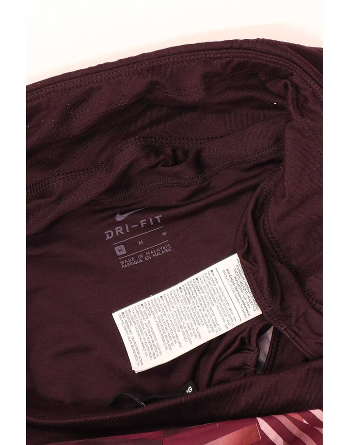 Pantaloncini sportivi Nike da donna Dri Fit UK 14 poliestere a quadri bordeaux medio