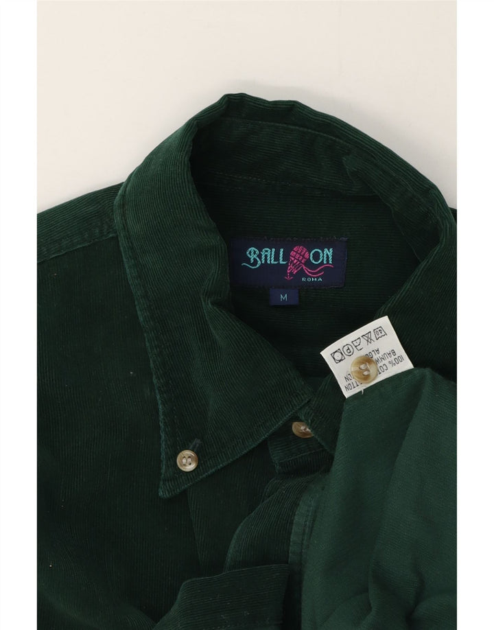 Camicia da uomo in velluto a coste Balloon, cotone verde medio