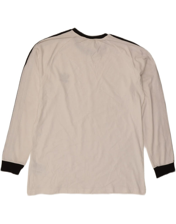 Top ADIDAS da uomo a maniche lunghe XL in cotone bianco