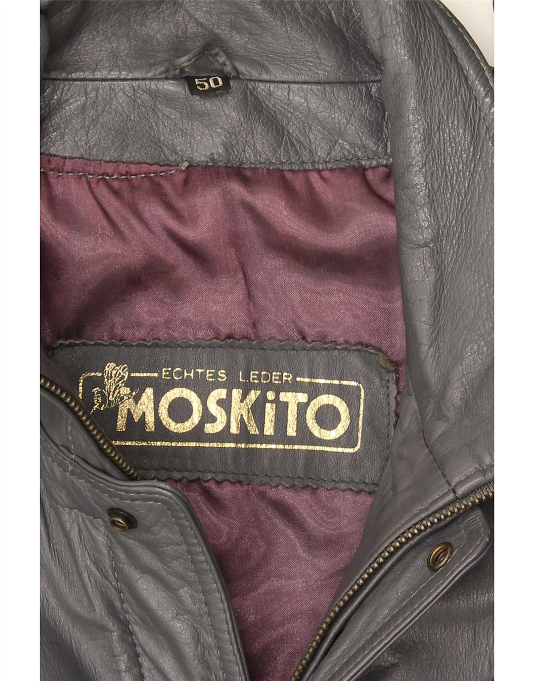 Giacca in pelle vintage da uomo IT 50 grande nera