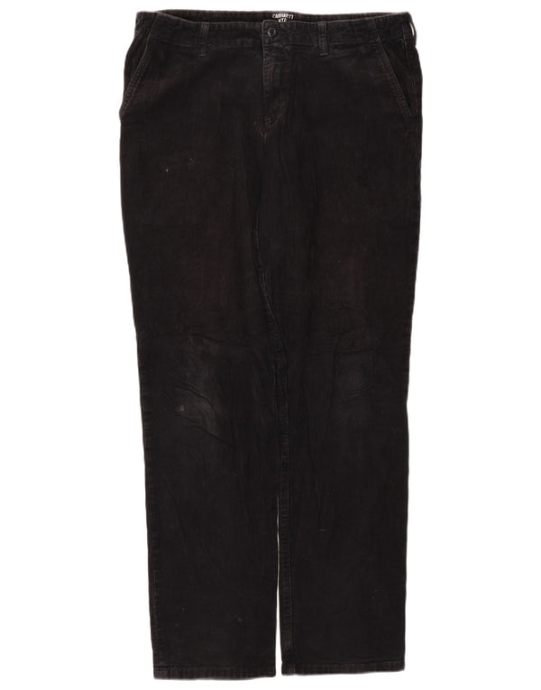 Pantaloni dritti in velluto a coste da uomo Carhartt W34 L32 cotone nero