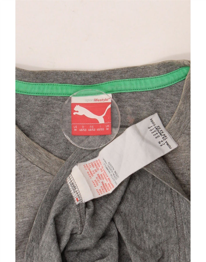 T-shirt grafica da uomo PUMA in cotone mélange grigio medio