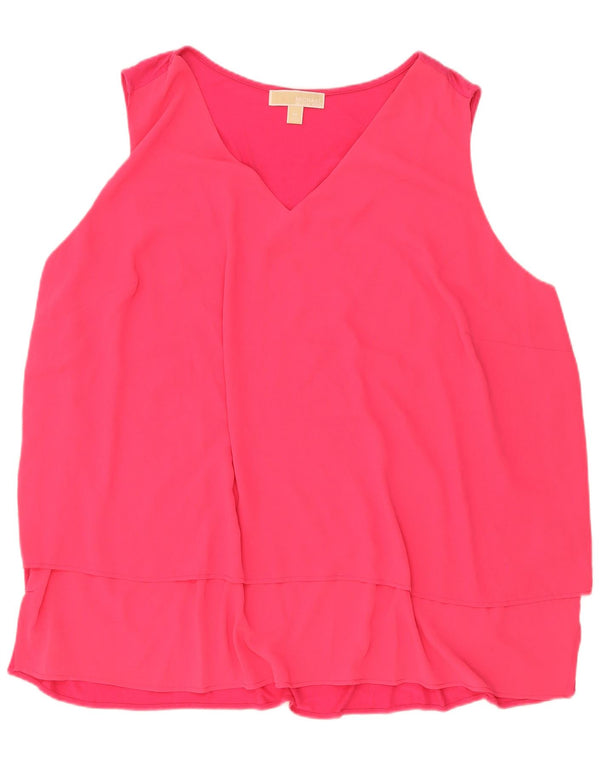 Top camicetta senza maniche da donna Michael Kors UK 22 3XL poliestere rosa