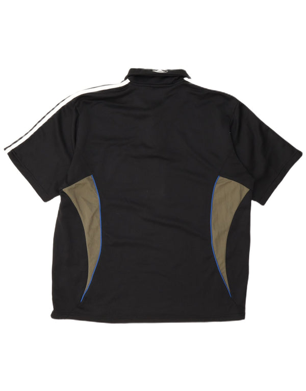 Polo Adidas Clima 365 da uomo UK 44/46 Large Nero Colourblock Poliestere