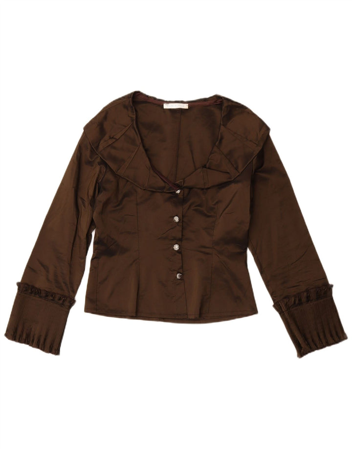 Set gonna vintage da donna a 4 bottoni in 2 pezzi IT 44 medio W30 acetato marrone