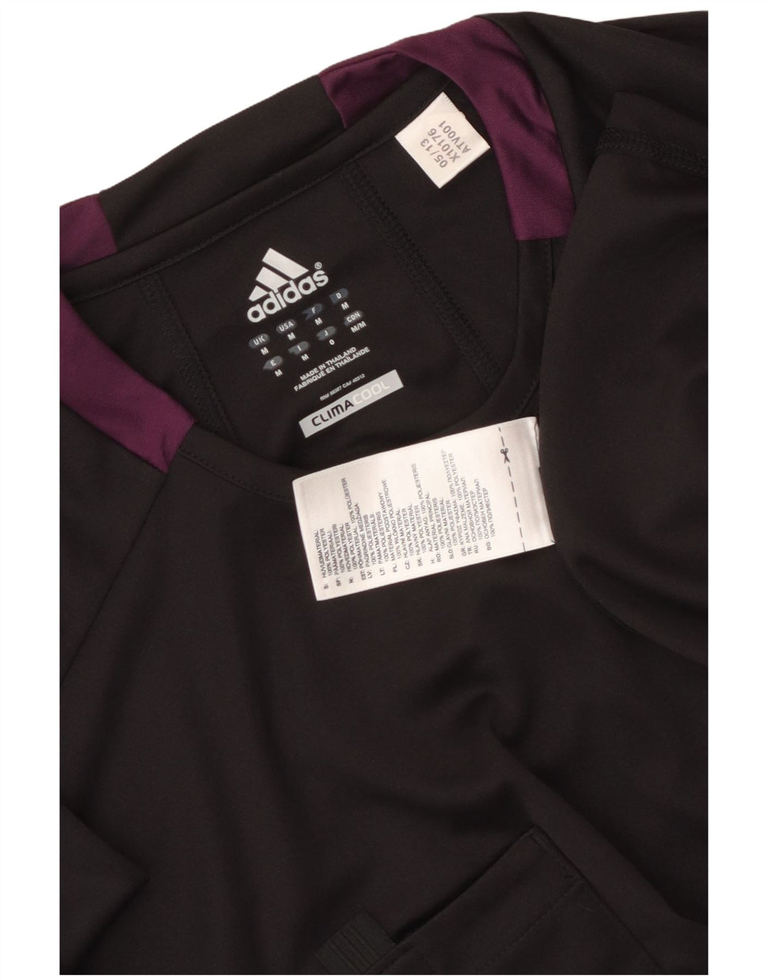 T-shirt Adidas Climacool da uomo Top in poliestere color block medio nero
