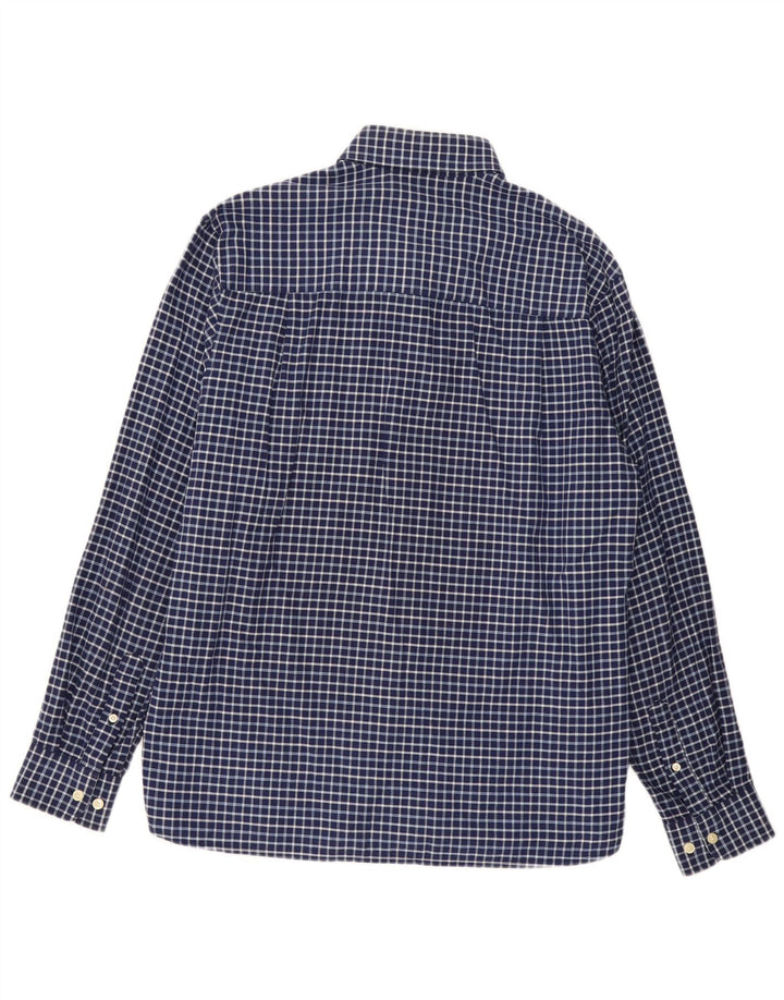 FRED PERRY Camicia da uomo grande in cotone a quadri blu navy