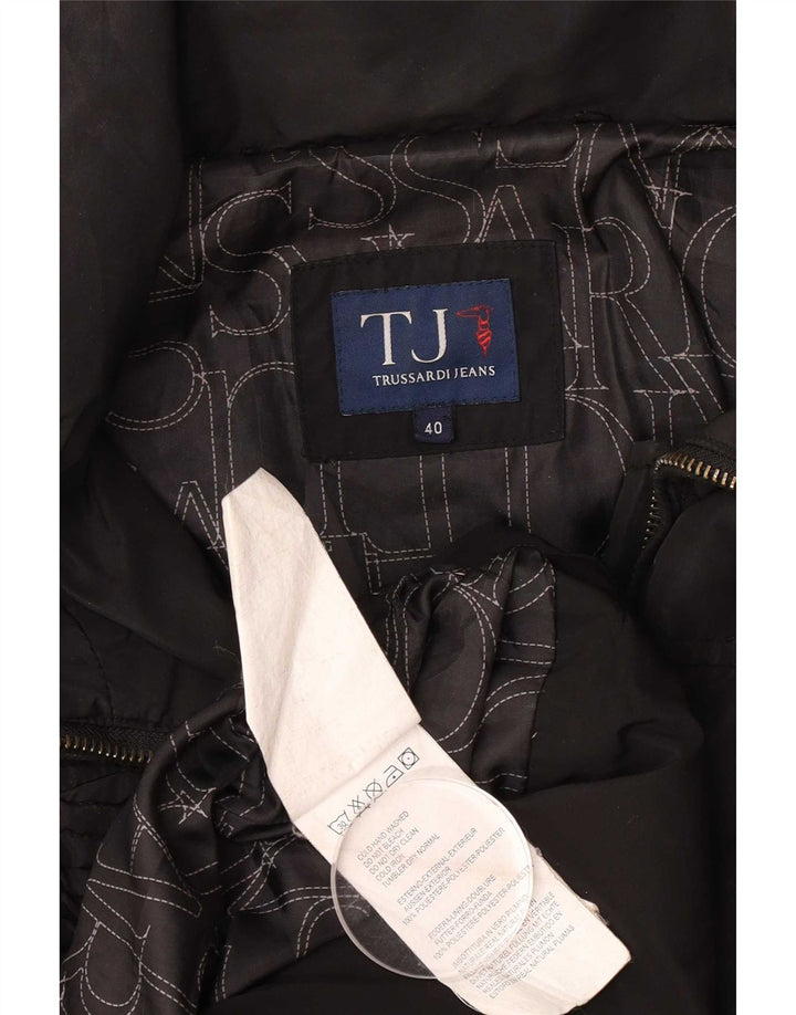 Piumino Donna Trussardi Jeans IT 40 Small Nero Poliestere