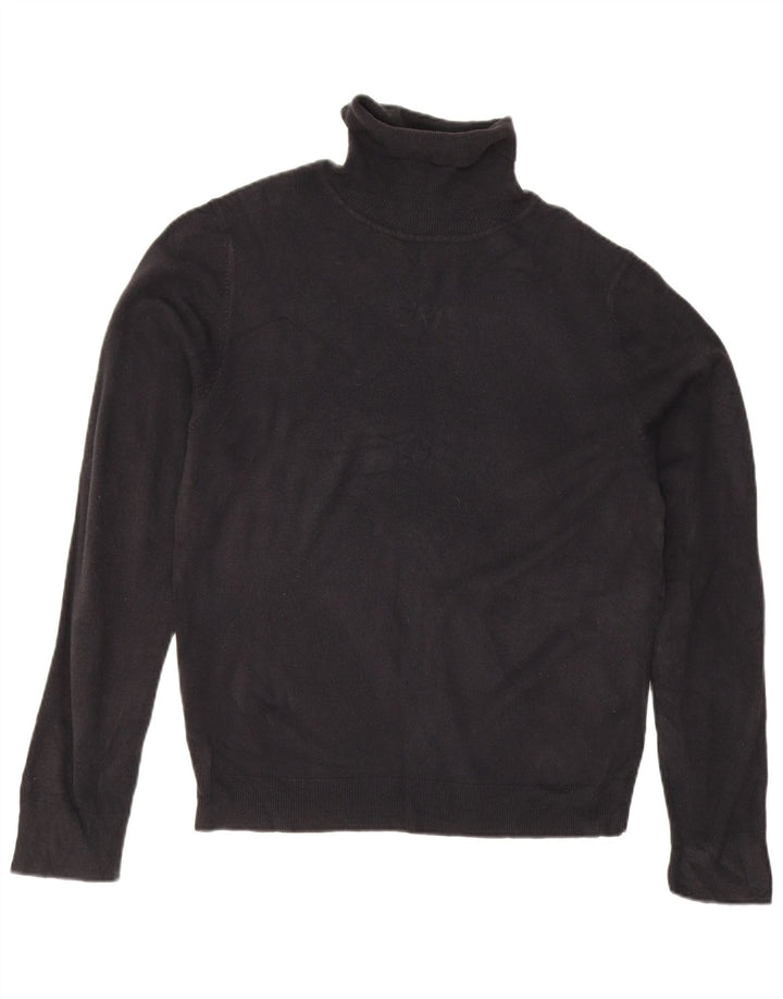 Maglione maglione a collo alto Marks & Spencer da uomo blu medio nero
