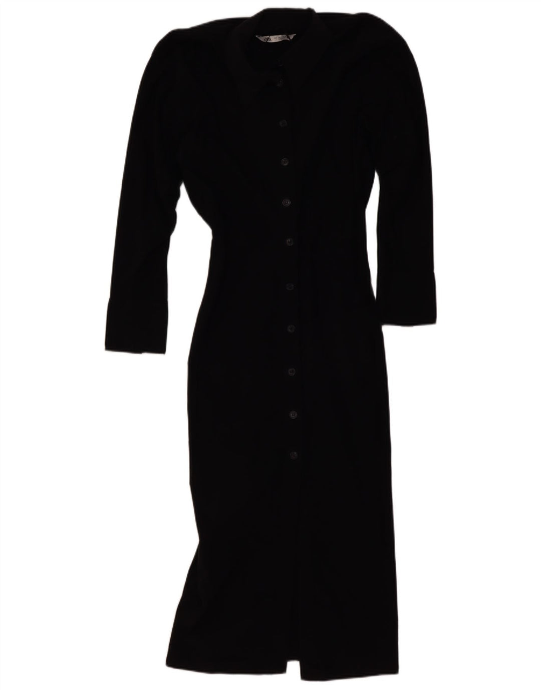 Abito chemisier maxi da donna Zara UK 10 piccolo nero