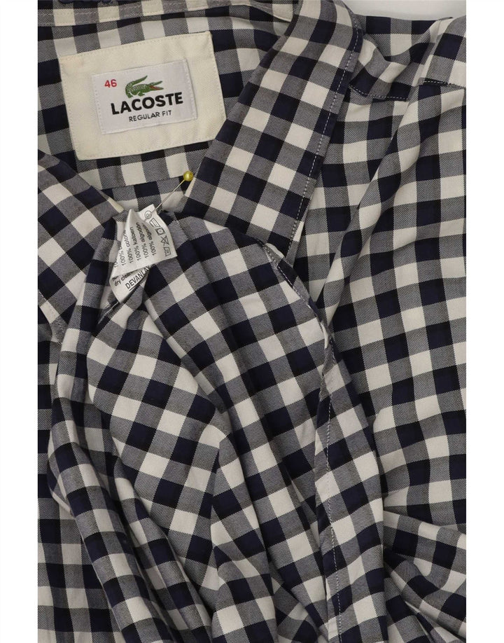 Camicia Lacoste da uomo vestibilità regolare taglia 46 2XL cotone a quadretti blu navy