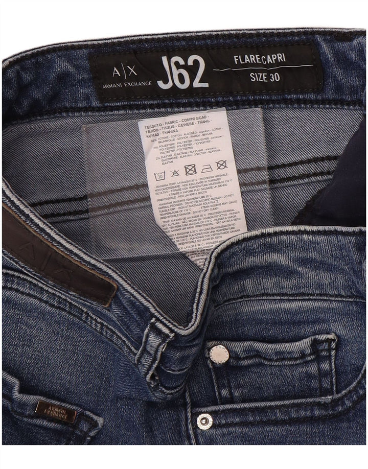 Jeans svasati Capri da donna Armani Exchange W30 L27 cotone blu