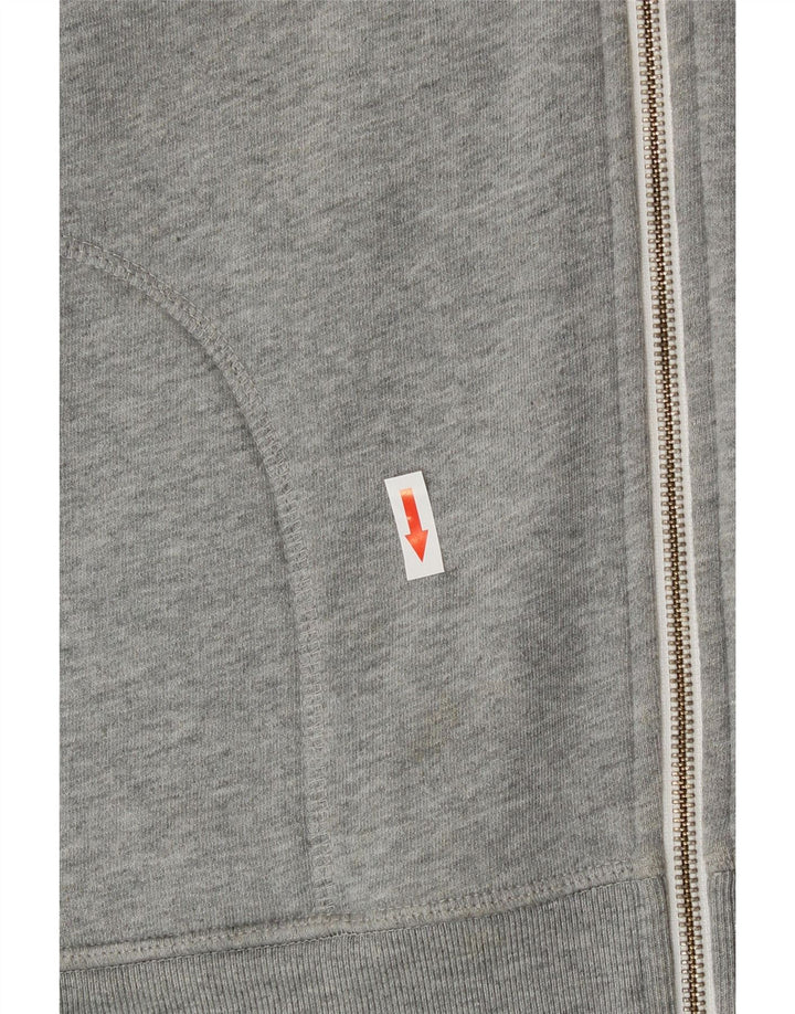 Maglione con cappuccio e zip grafica da donna Jack Wills UK 12 Cotone grigio medio