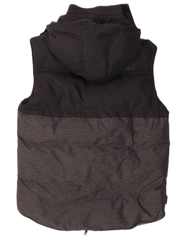 Gilet imbottito con cappuccio grafico da uomo Superdry UK 40 Large Nero Colourblock