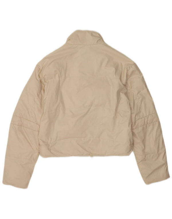 Giacca imbottita corta da donna Ralph Lauren UK 14 poliestere bianco sporco medio
