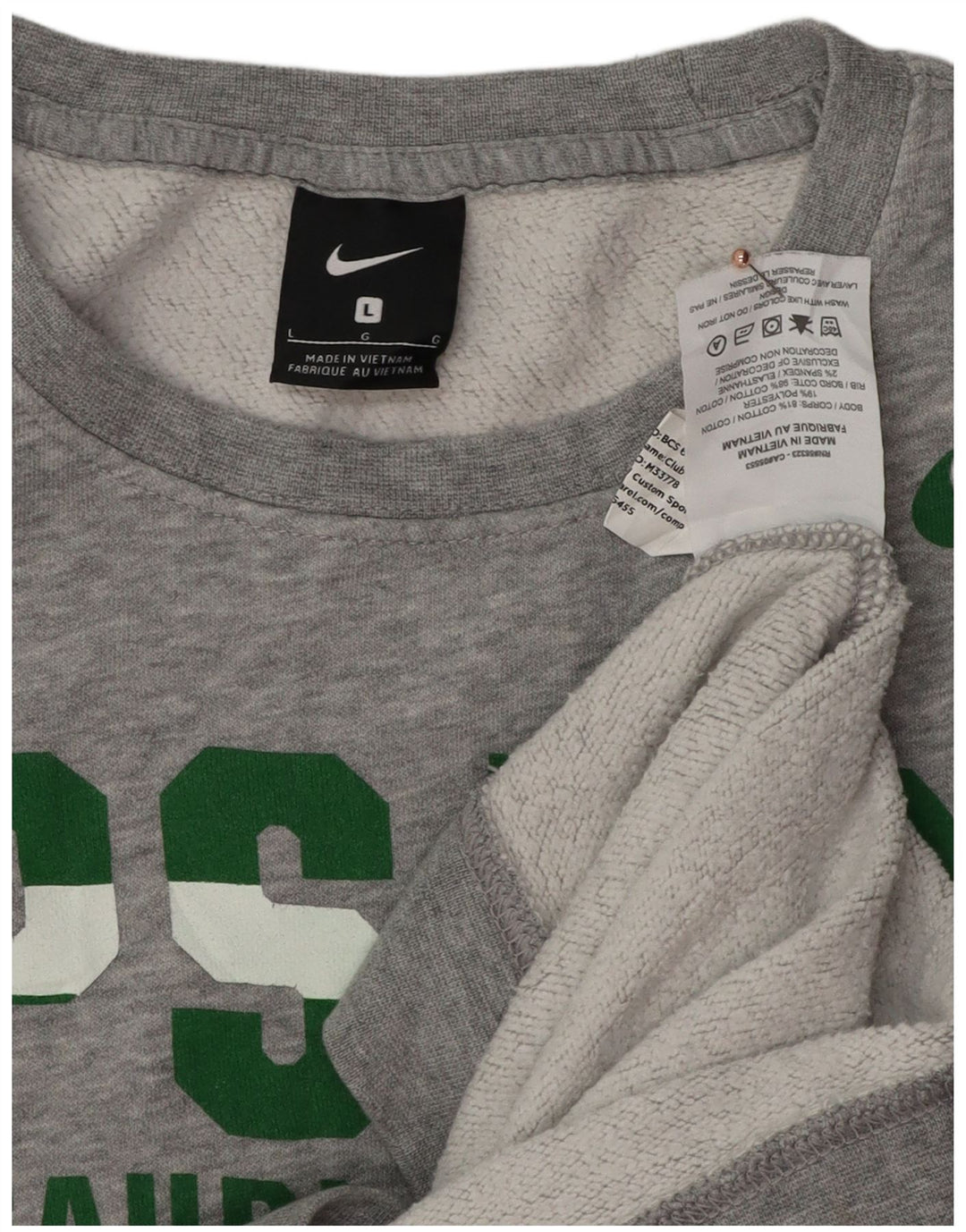 NIKE Mens PSAB Saudi Arabia Graphic Sweatshirt Jumper Large Grey Cotton