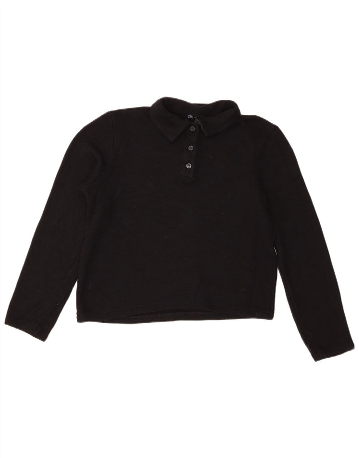 Polo corta da donna Zara UK 14 media nera