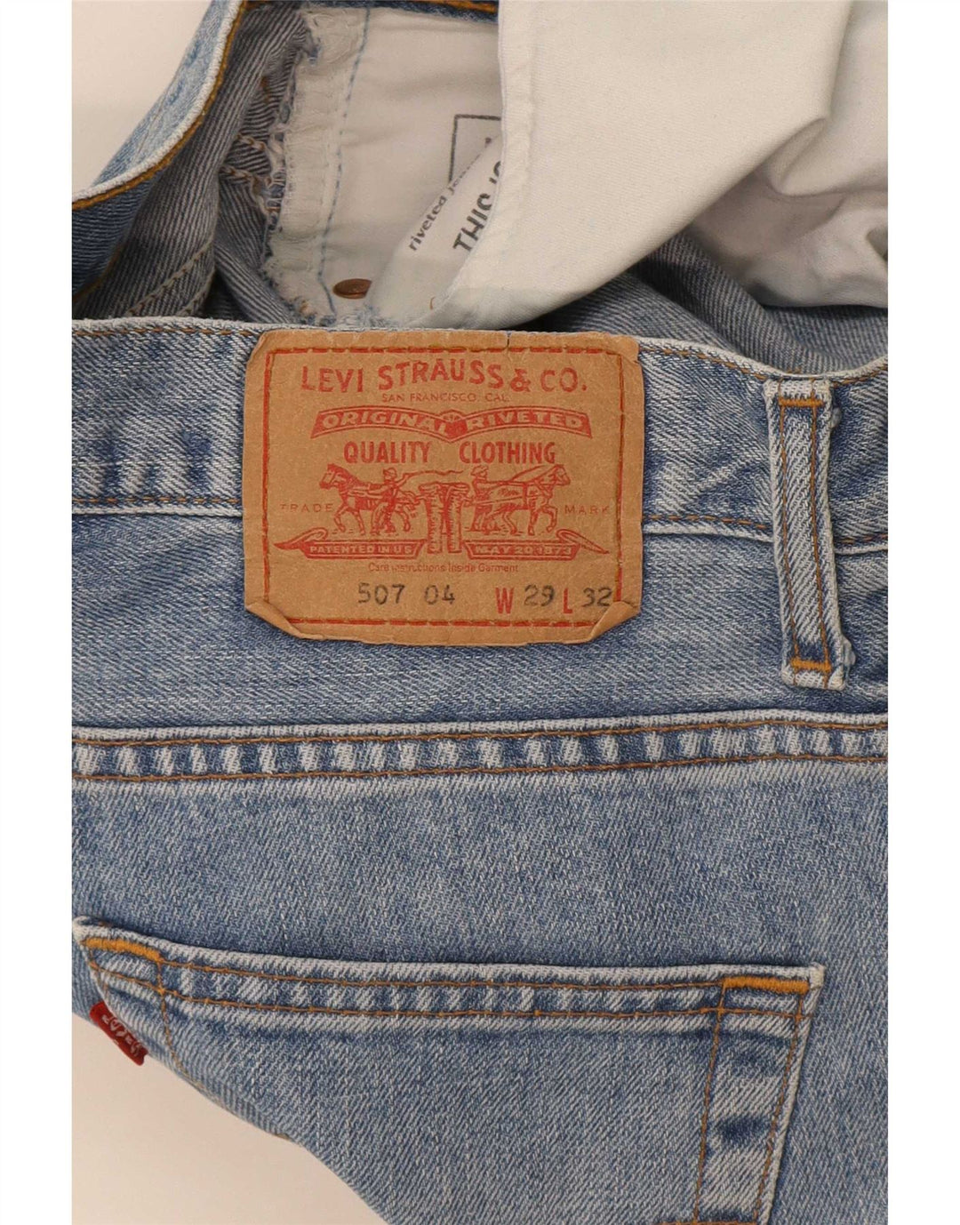 Levi's Uomo 507 Jeans Bootcut Slim W29 L32 Cotone Blu