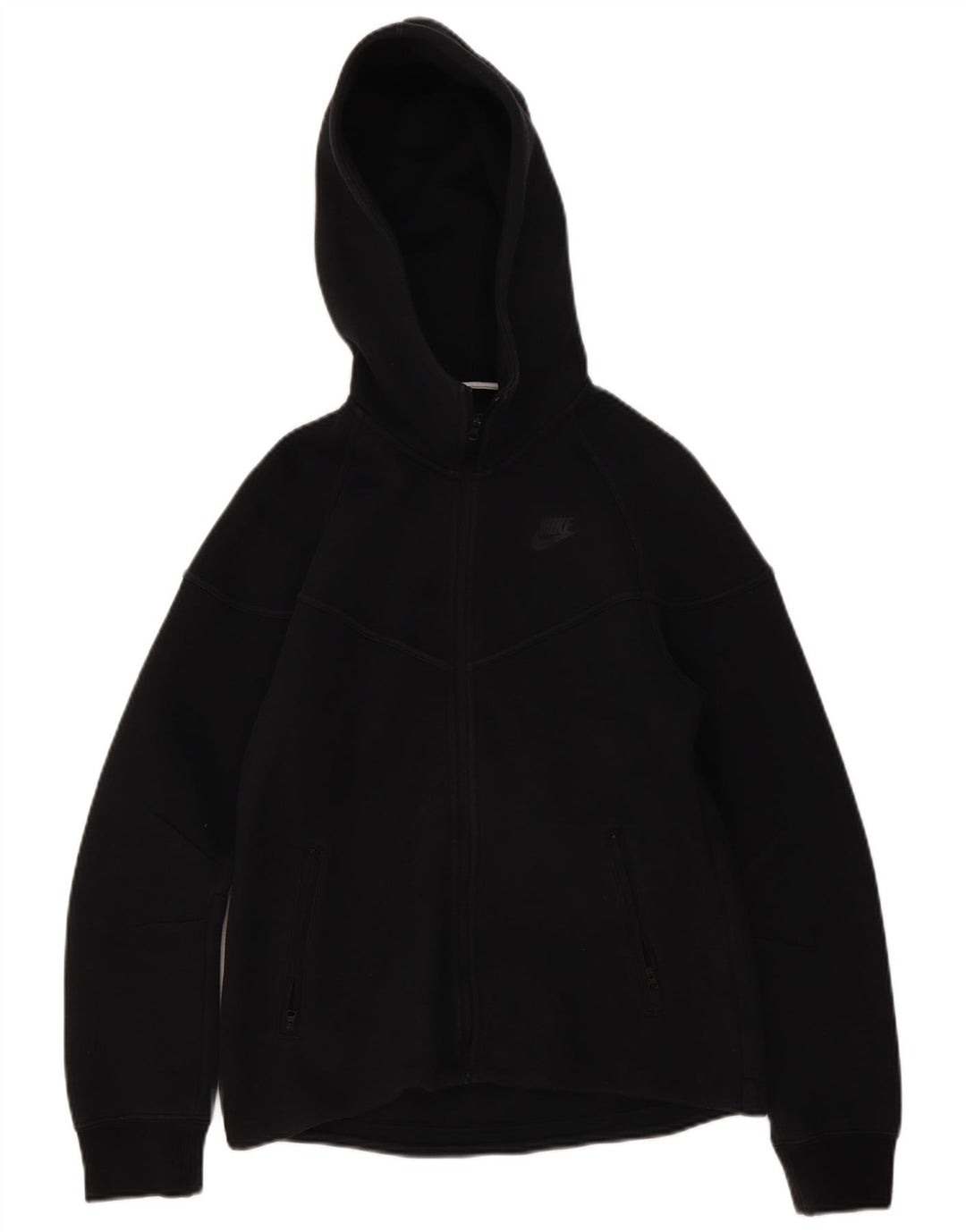 Felpa con cappuccio e zip Nike da uomo piccola in cotone nero