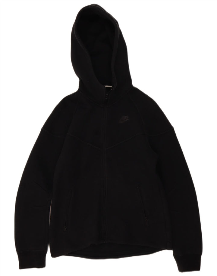 Felpa con cappuccio e zip Nike da uomo piccola in cotone nero