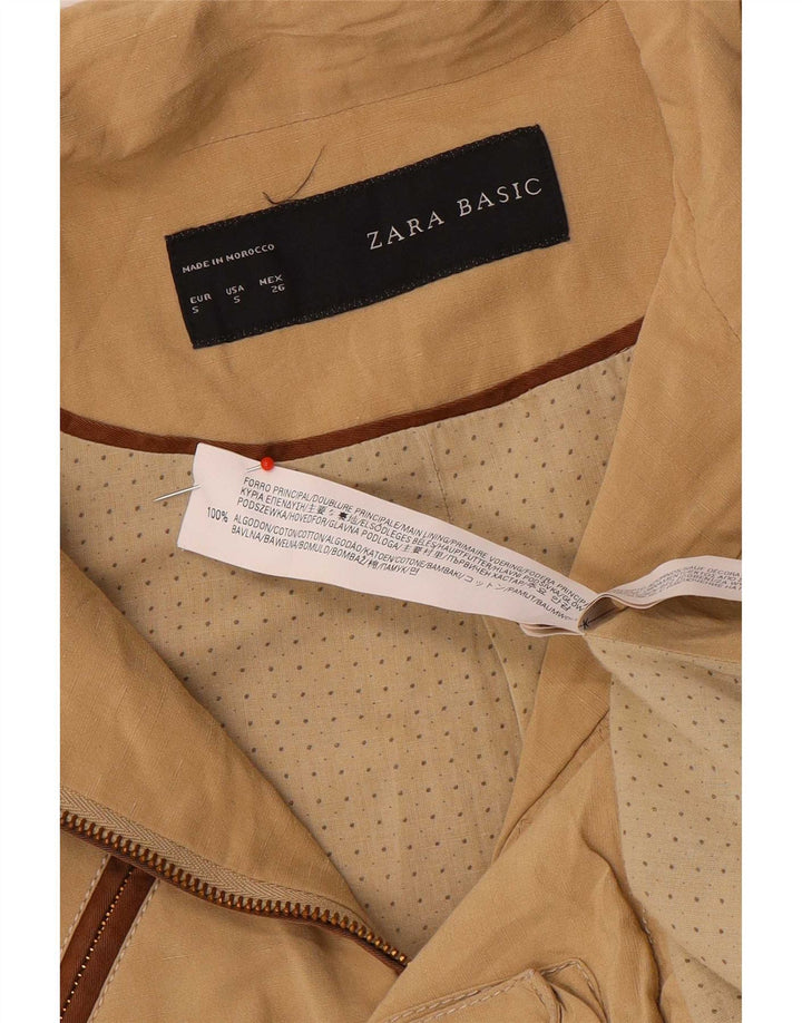 Giacca militare da donna Zara UK 10 piccola in cotone beige