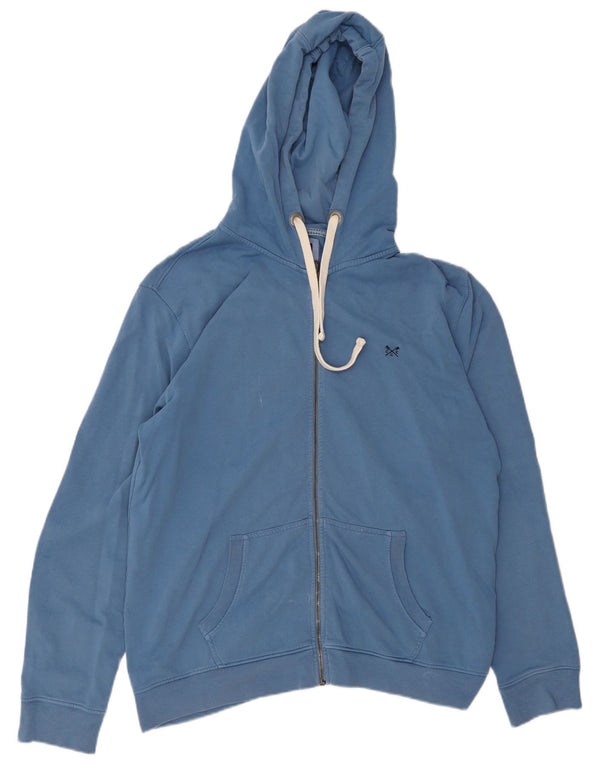 Crew Clothing Maglione con cappuccio e zip da uomo XL in cotone blu