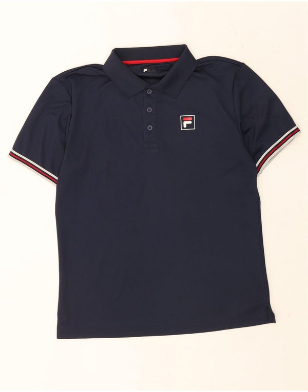 Polo da uomo Fila grande a righe blu navy