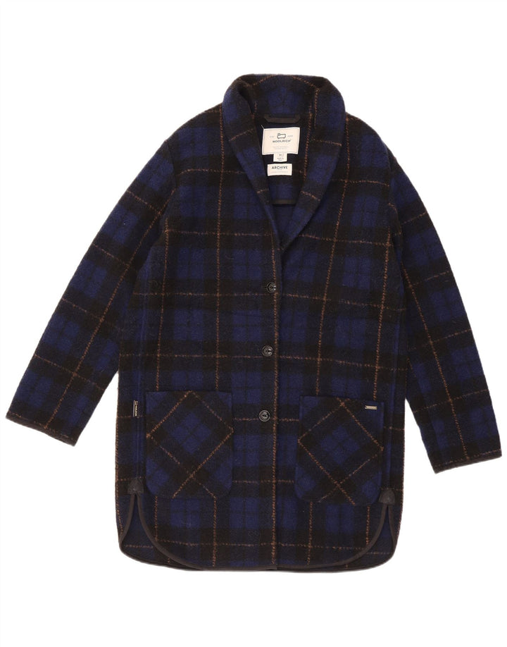 Cappotto oversize da donna Woolrich UK 6 XS Poliestere a quadri blu navy