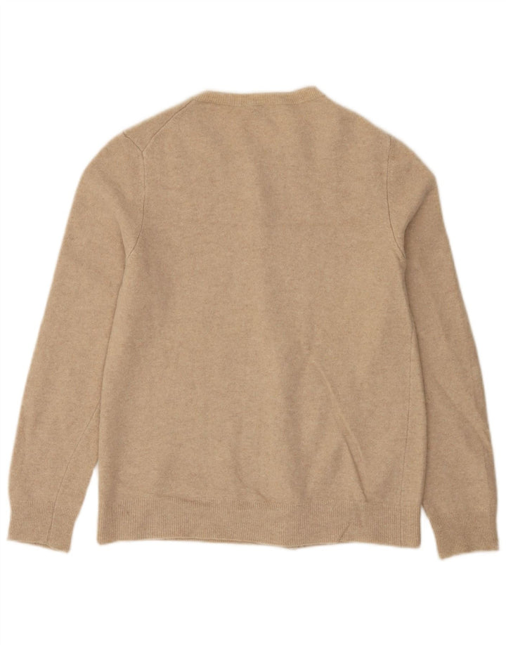Maglione cardigan da donna Benetton UK 12 Lana nuova beige medio