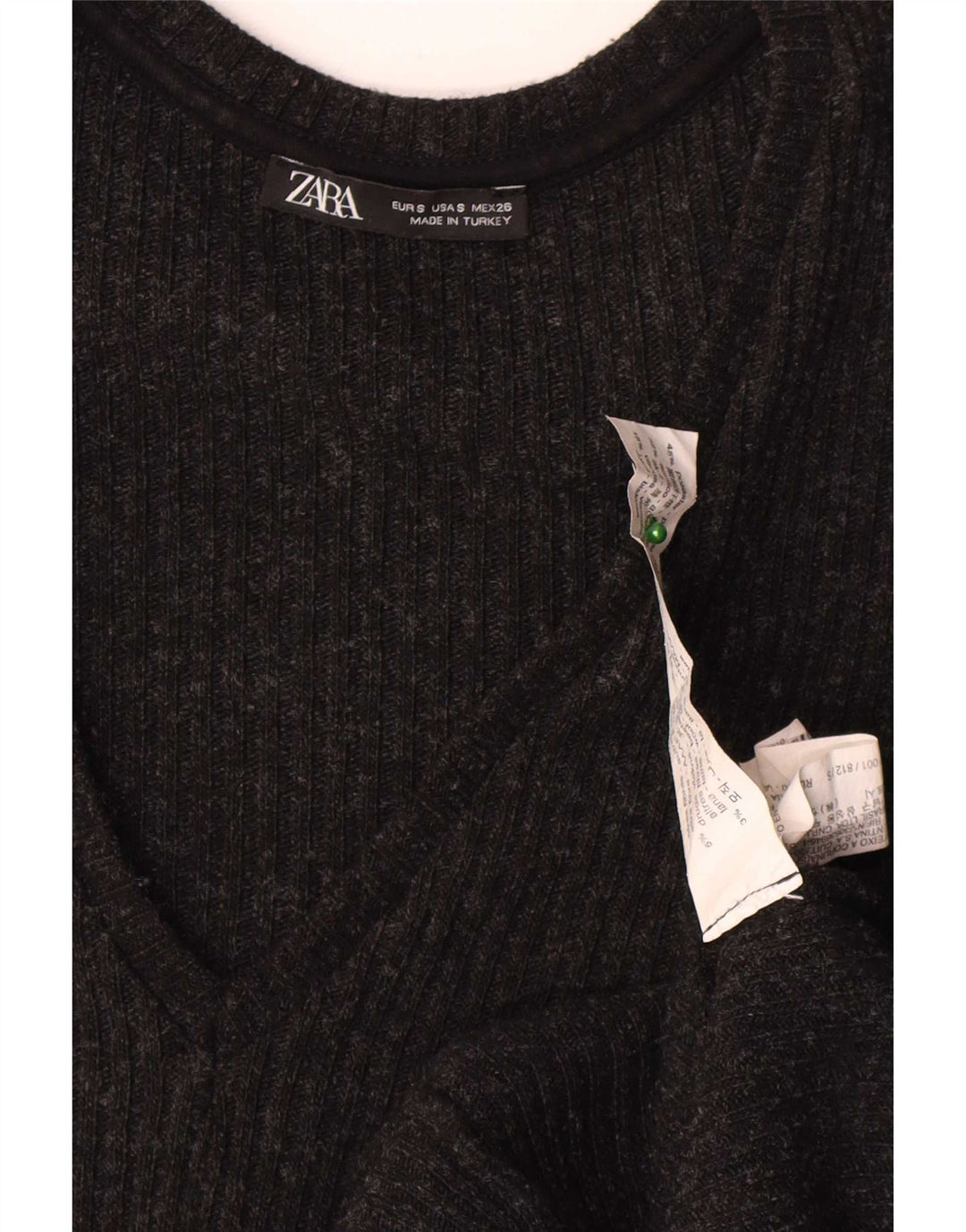 Abito maglione a maniche lunghe da donna Zara UK 10 piccolo poliestere grigio