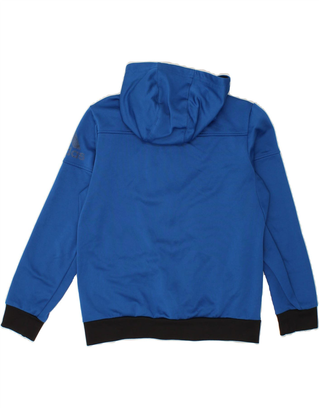 ADIDAS Boys Graphic Zip Hoodie Sweater 13-14 Years Blue Polyester Vintage Adidas and Second-Hand Adidas from Messina Hembry 