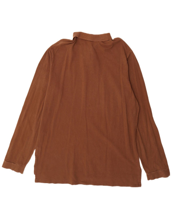 Polo Ralph Lauren da uomo a maniche lunghe su misura 2XL in cotone marrone