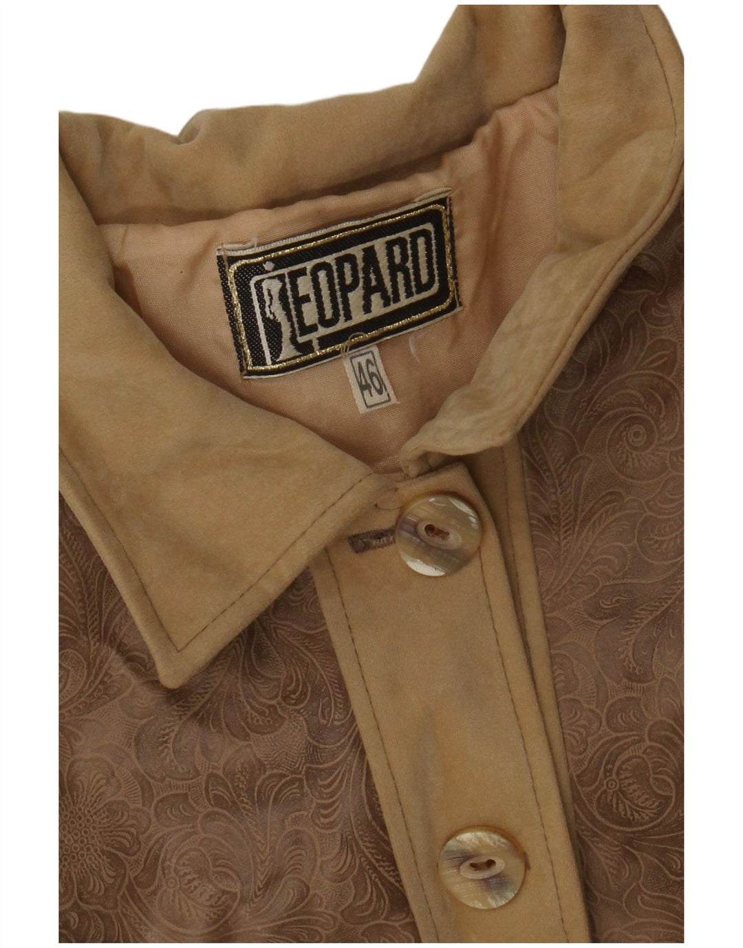 Giacca in pelle da donna leopardata IT 46 grande marrone floreale