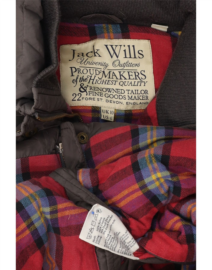 Gilet imbottito da donna Jack Wills UK 10 piccolo nylon grigio