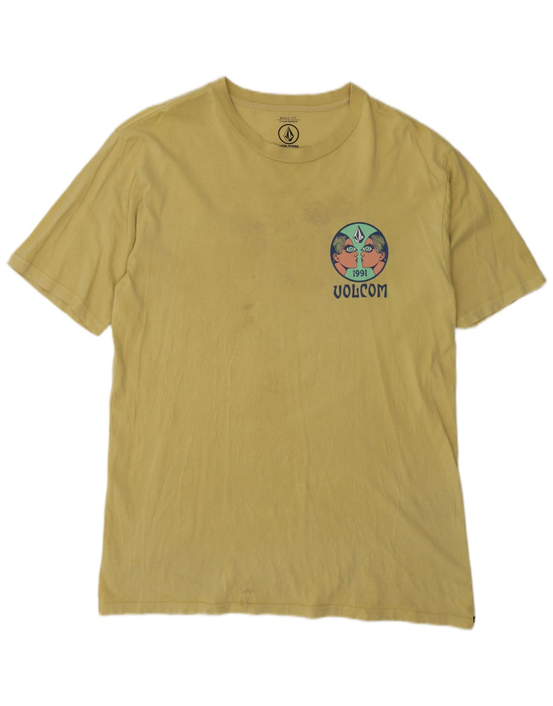 T-shirt grafica da uomo Volcom Top in cotone giallo medio