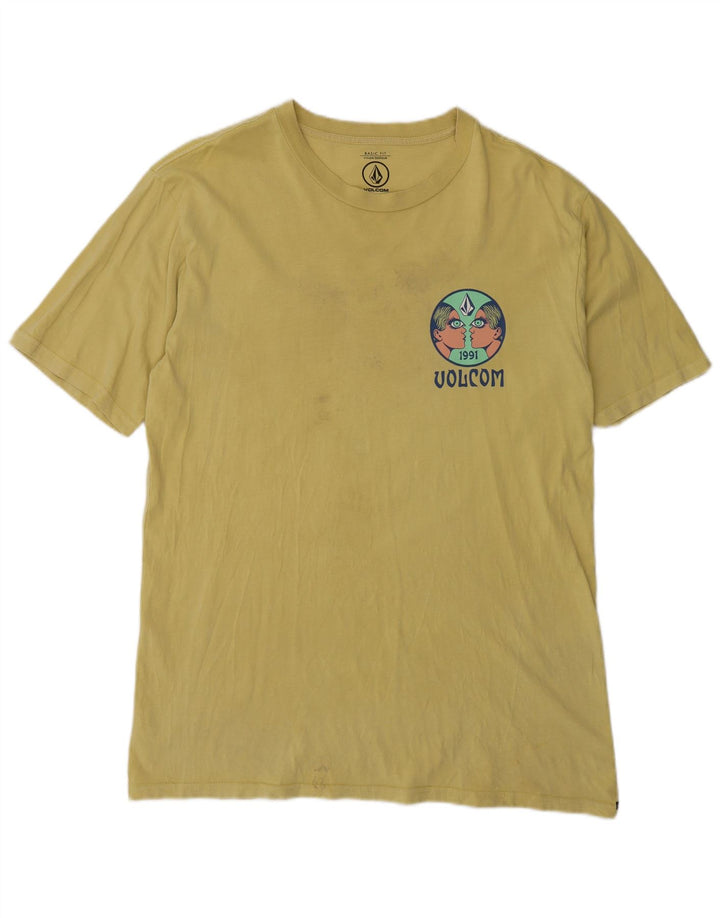 T-shirt grafica da uomo Volcom Top in cotone giallo medio