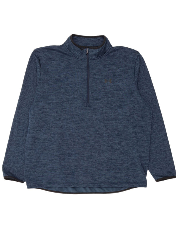 Maglia da ginnastica Under Armour da uomo con zip e collo 2XL blu screziato