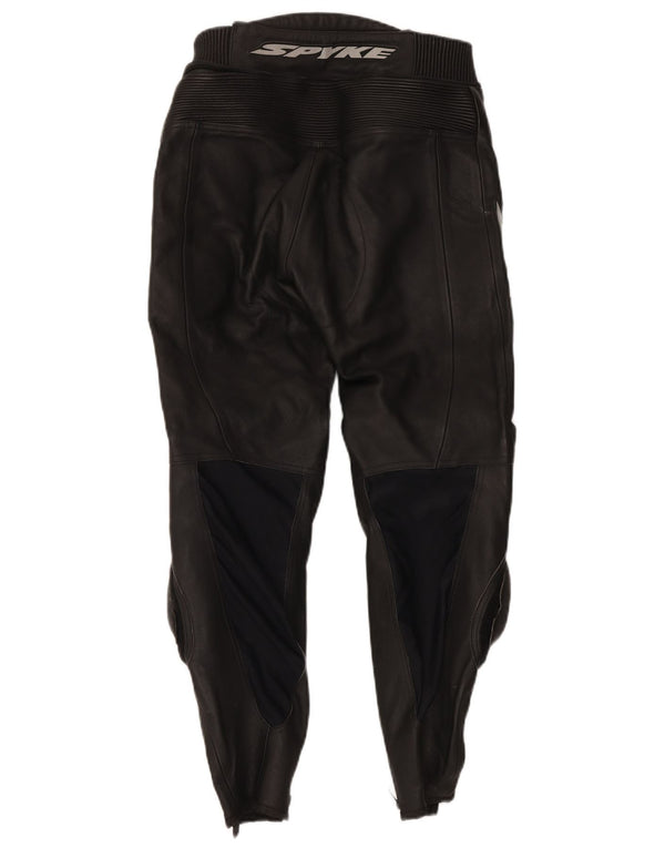 Pantaloni da moto in pelle grafica da uomo Spyke IT 48 Medium W30 L28 Neri