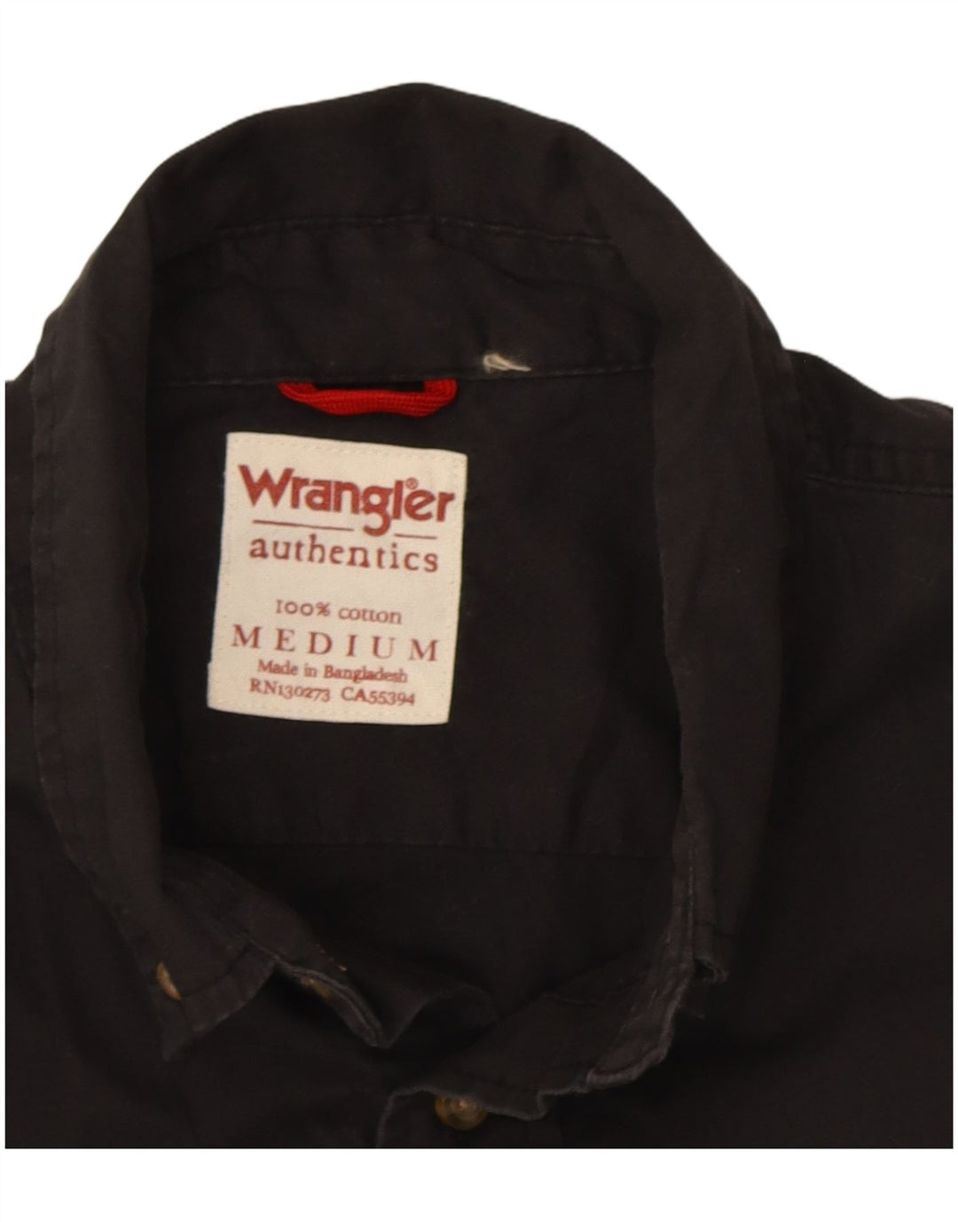 Camicia a maniche corte da uomo Wrangler in cotone nero medio