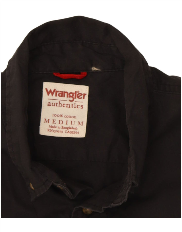 Camicia a maniche corte da uomo Wrangler in cotone nero medio